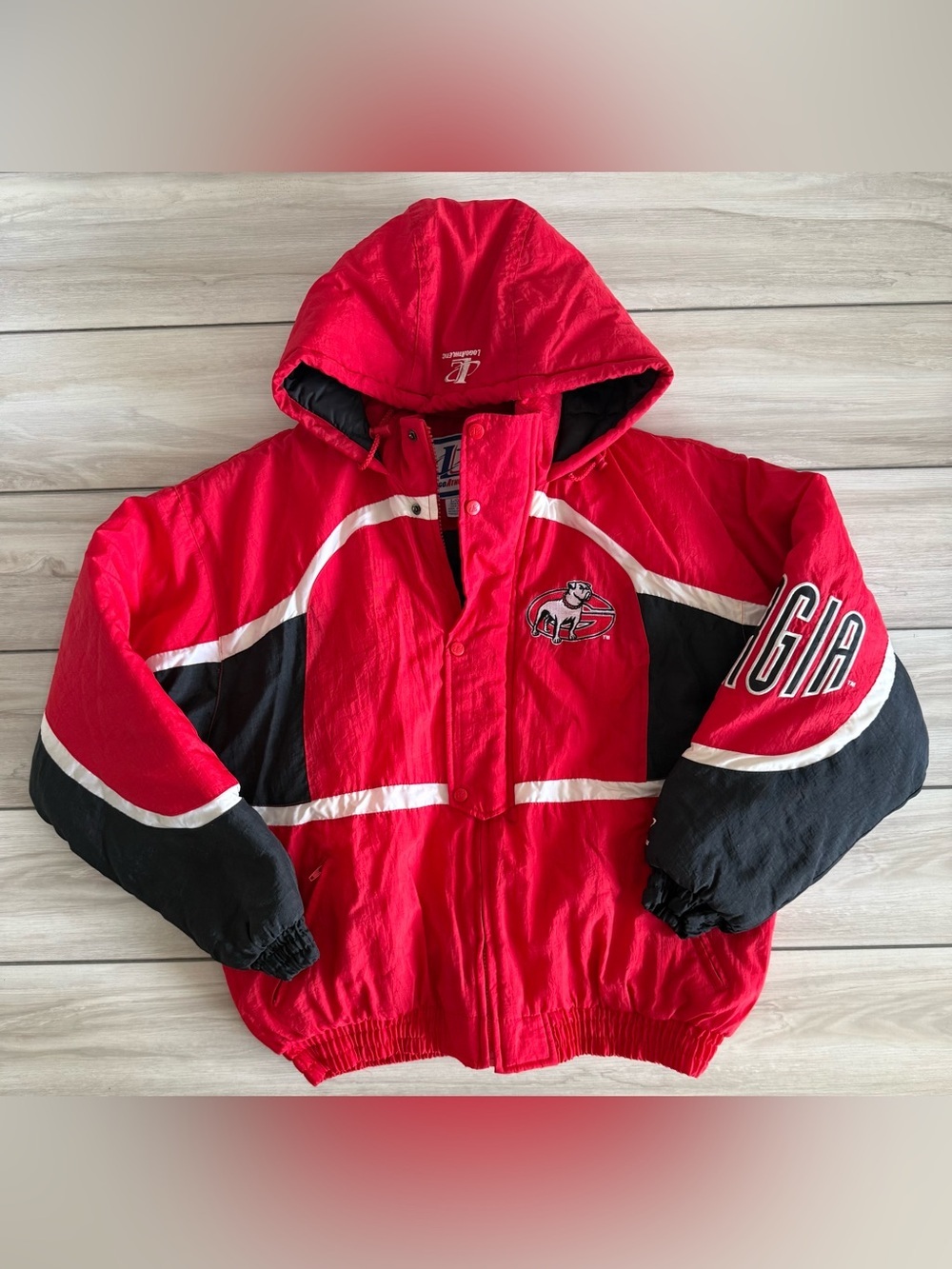 Logo Athletic Vintage Georgia Bulldog Puffer Jacket Large  EUC